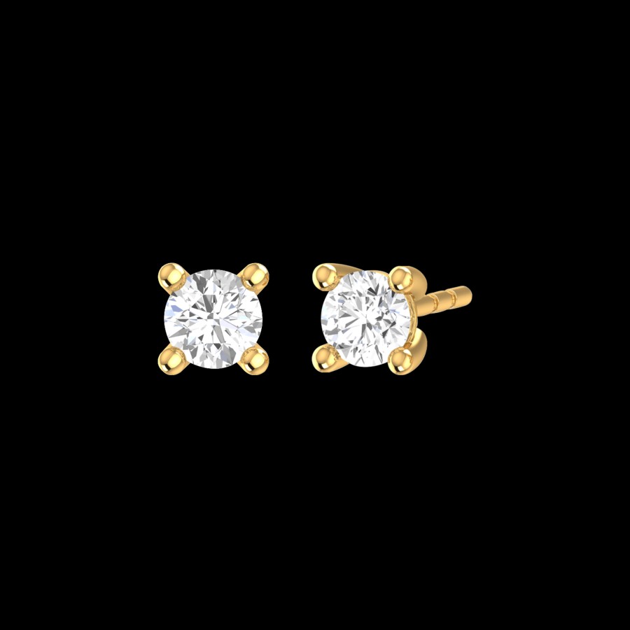 All Earrings Rêver | 18K Gold Lab-Grown Diamond Solitaire Stud Earrings