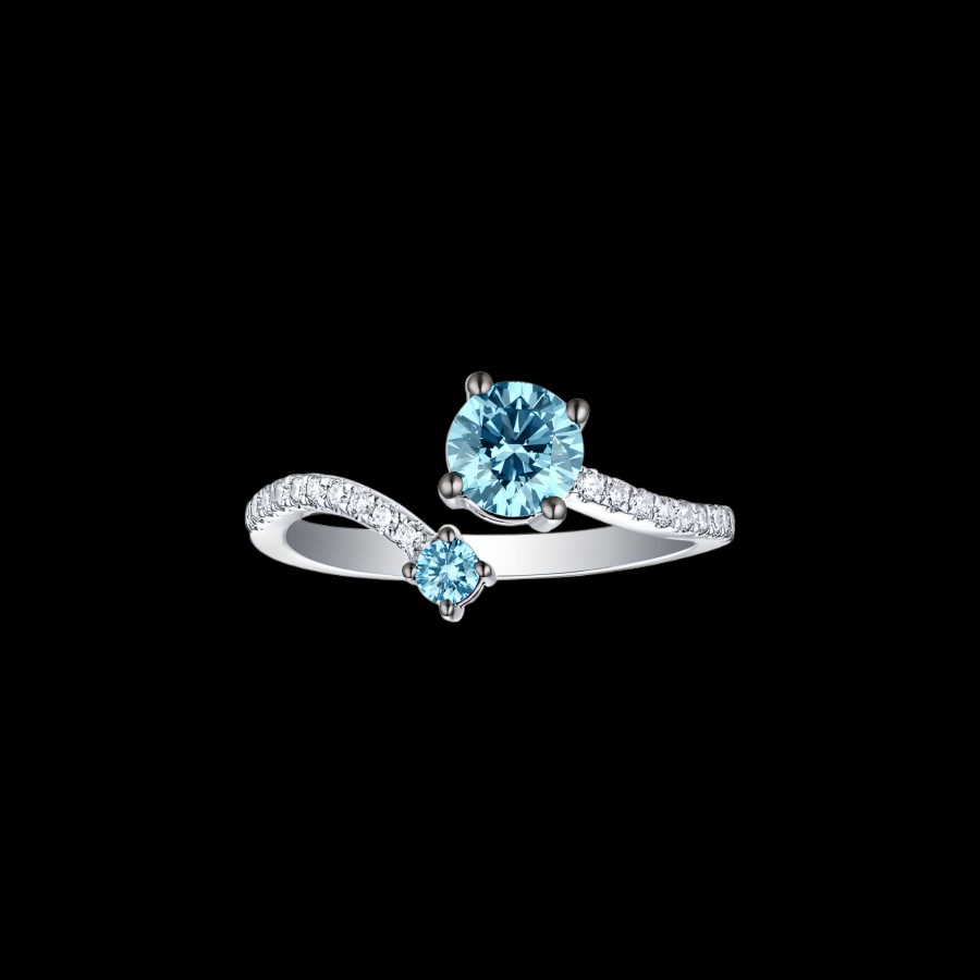 All Rings Smiling Rocks | Blush Blue Lab-Grown Diamond Two Stone Ring