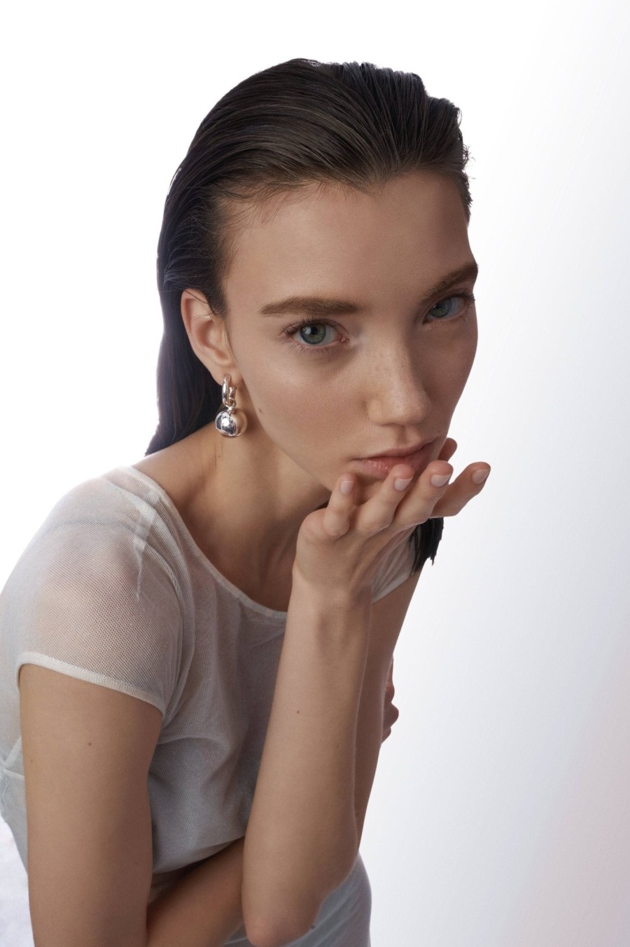 All Earrings Monarc | Scout Hoop And Ball Statement Earrings