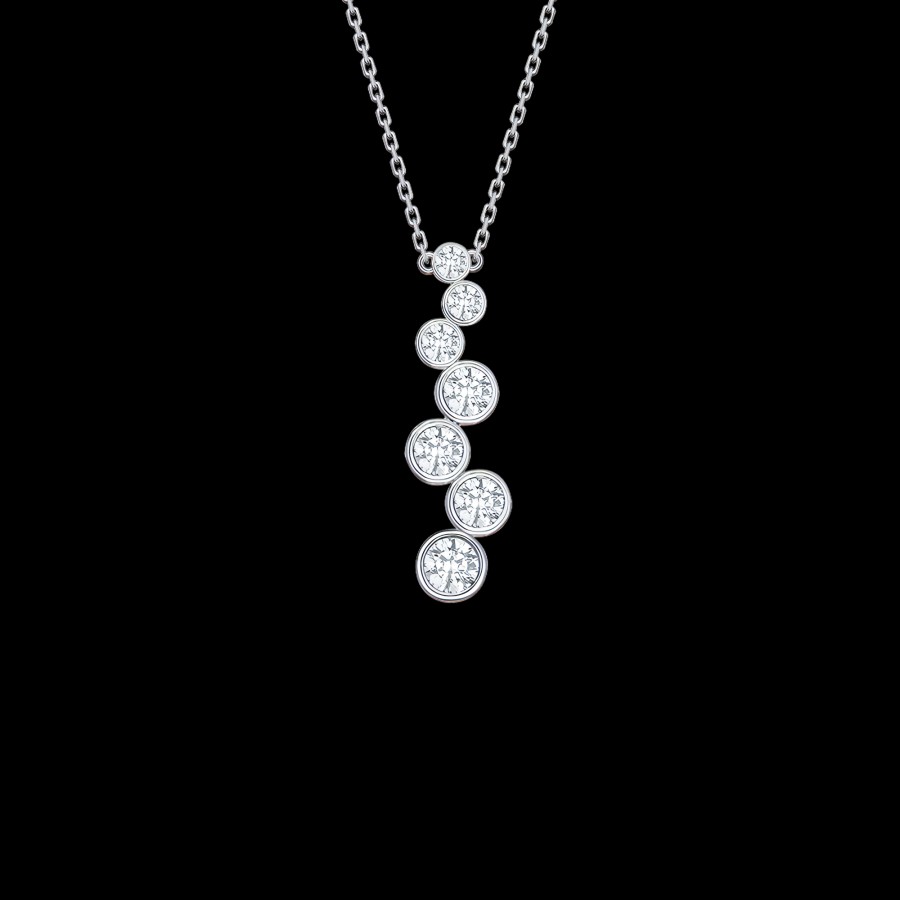 All Necklaces Smiling Rocks | 14K White Gold Lab-Grown Diamond Bubbly Necklace Iii