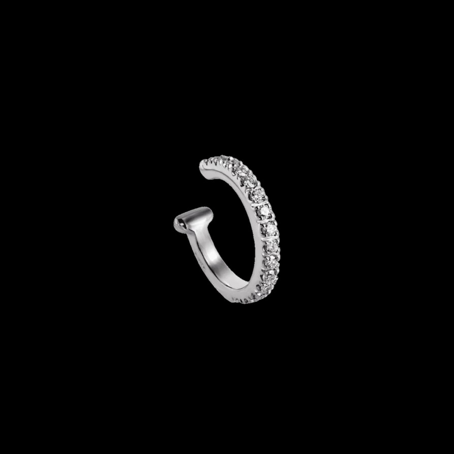 All Earrings Inbilico | 18K White Gold Lab-Grown Diamond Lip Ear Cuff