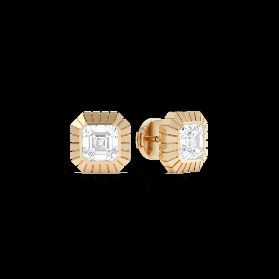 All Earrings Loev | Eternity Asscher Diamond Stud Earrings