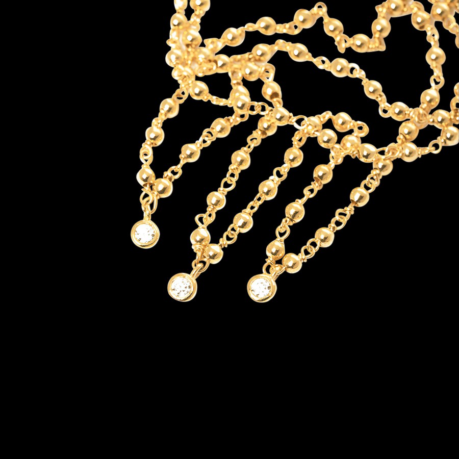 All Necklaces Scéona | Khasi 18K Yellow Gold Bezel Diamond Necklace