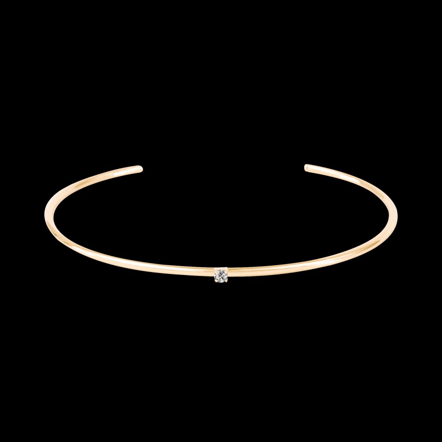 All Bracelets Prmal | Basic Diamond Gold Bangle Bracelet