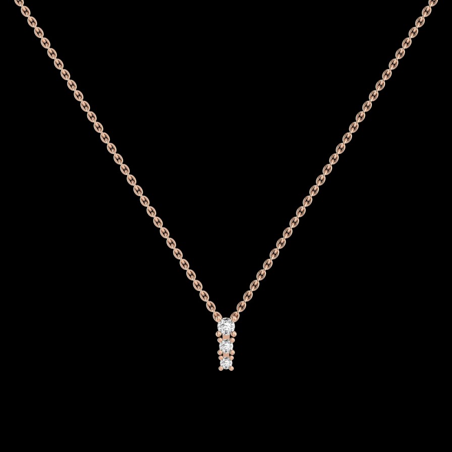 All Necklaces Rêver | Degrade Three Stone Diamond Necklace