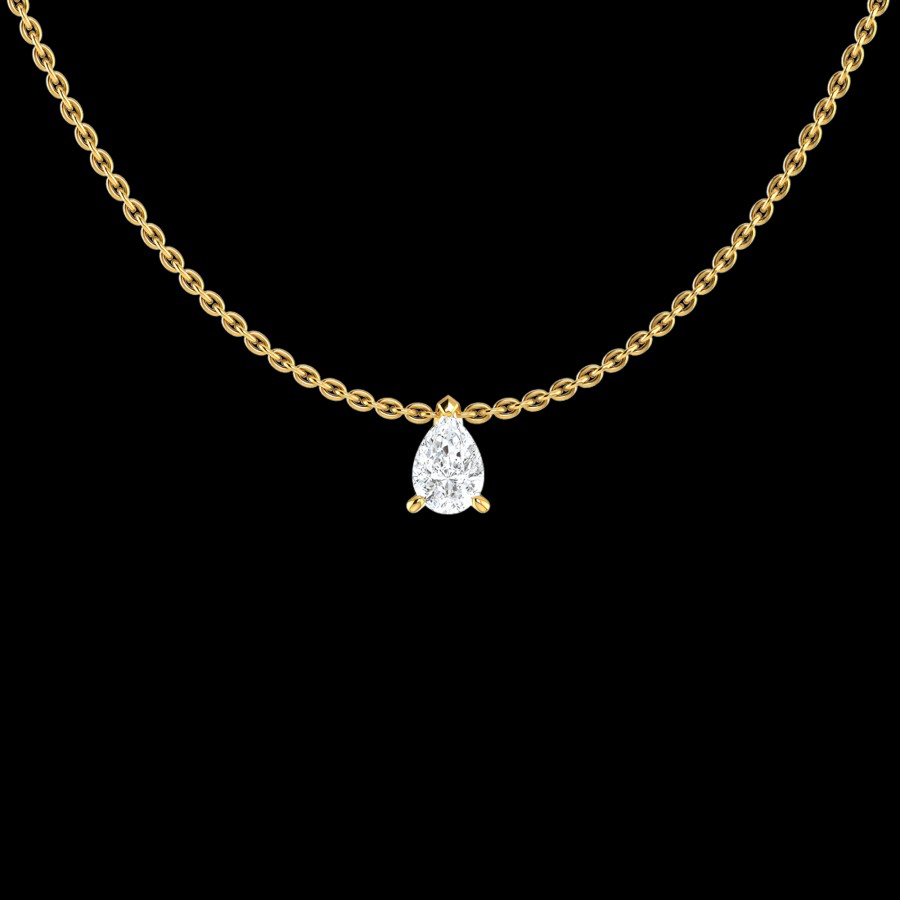 All Necklaces Rêver | Lab-Grown Pear Shaped Diamond Solitaire Necklace