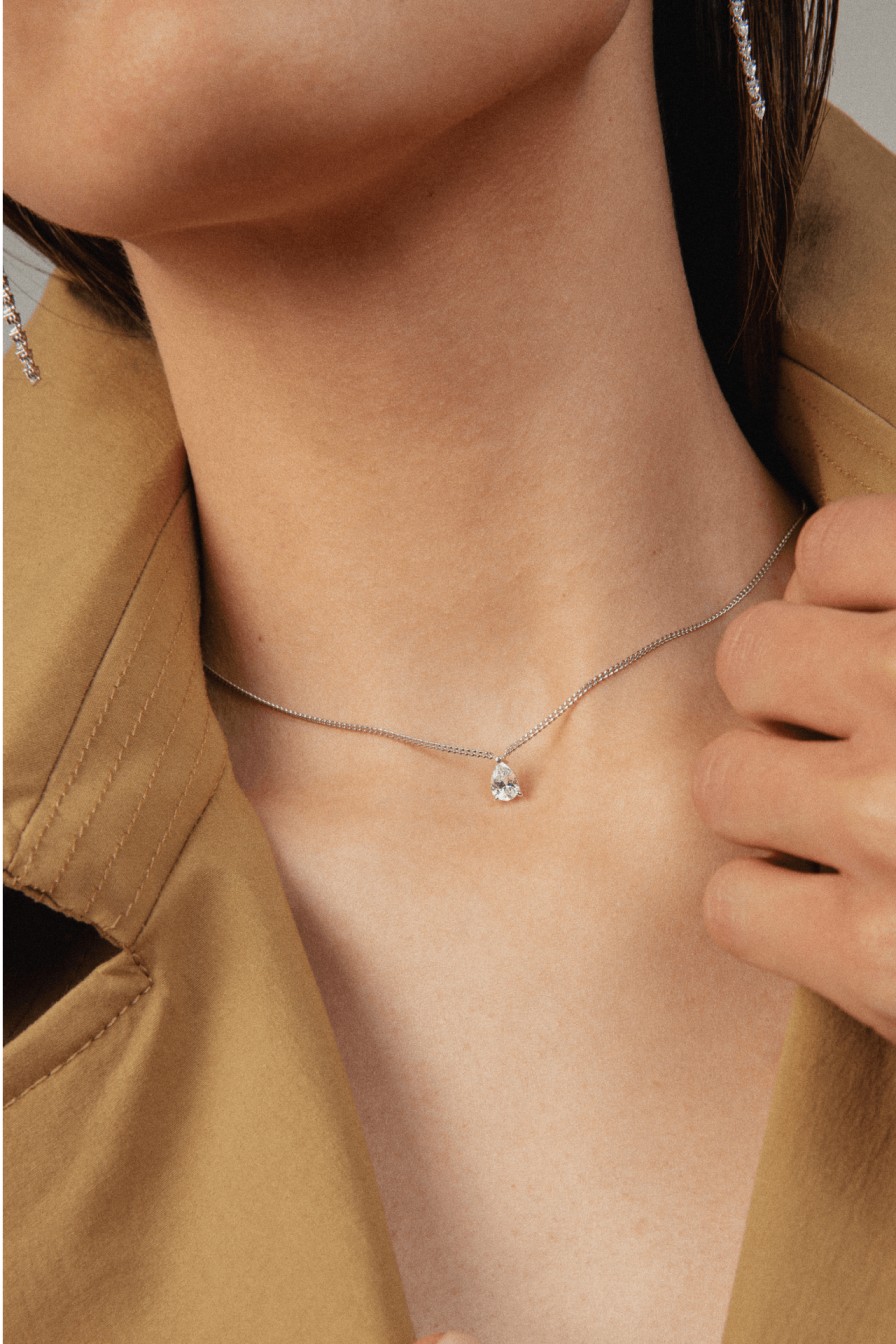 All Necklaces Rêver | Lab-Grown Pear Shaped Diamond Solitaire Necklace