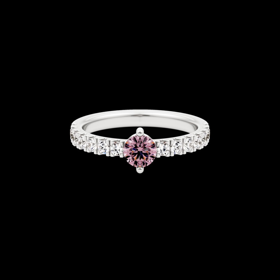 All Rings Mimoke | Fuji 18K White Gold Lab-Grown Pink Diamond Ring