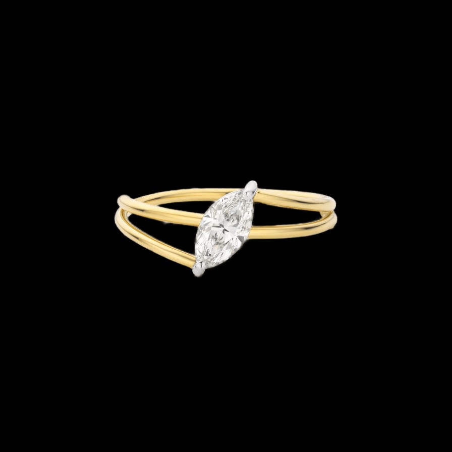 All Rings Nue | Half Carat Marquise Cut Diamond Twister Ring