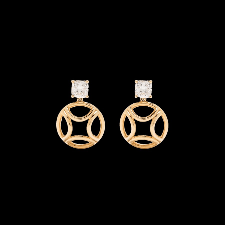 All Earrings Loyal.e Paris | Perpetuel.Le Pendant Earrings - 18K Recycled Gold Lab-Grown-Diamond Earrings