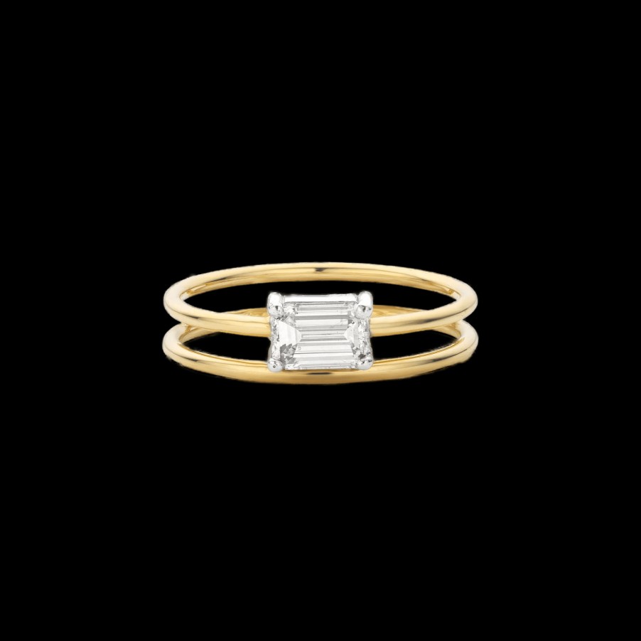 All Rings Nue | Half Carat Emerald Cut Diamond Vibration Ring