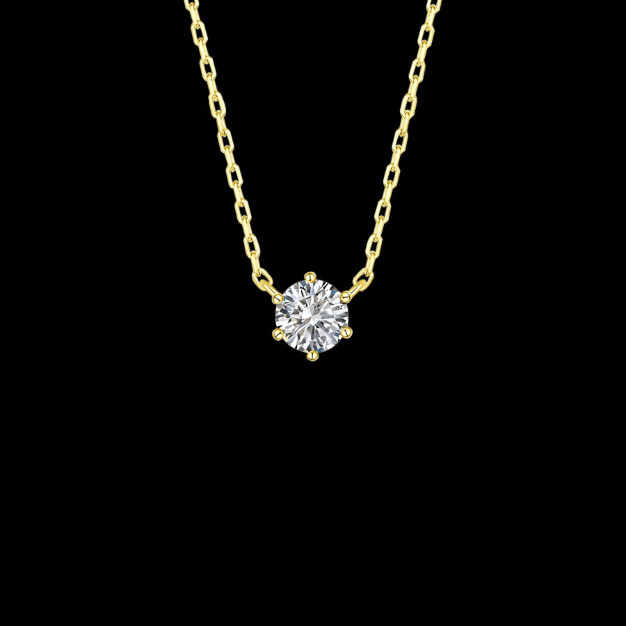 All Necklaces Smiling Rocks | 14K Gold Lab-Grown Diamond Solitaire Necklace