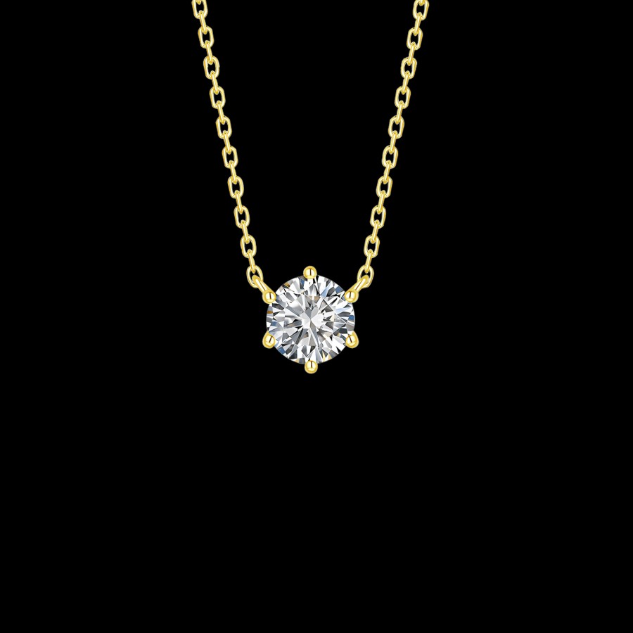 All Necklaces Smiling Rocks | 14K Gold Lab-Grown Diamond Solitaire Necklace