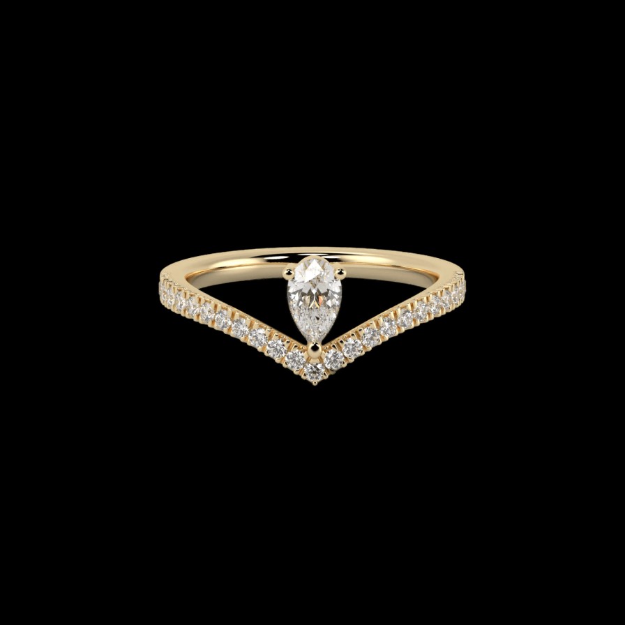 All Rings Mimoke | 18K Recycled Gold Lab-Grown Diamond Vintage Drop Ring