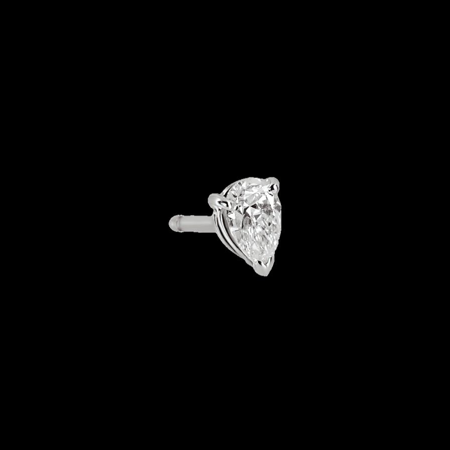 All Earrings Inbilico | 18K White Gold Pear Diamond Earring