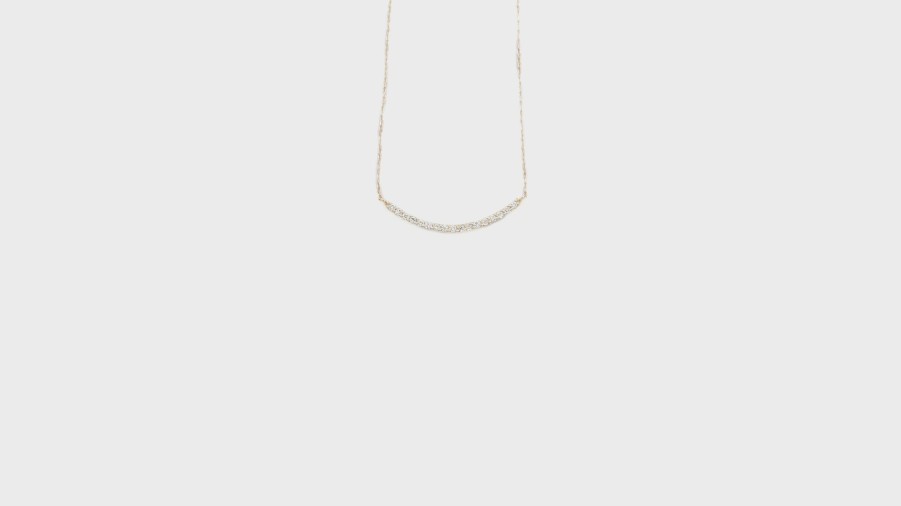 All Necklaces Prmal | Long Curve Lab-Grown Diamond Pave Necklace