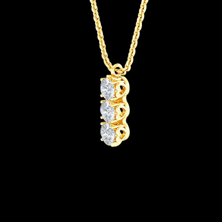 All Necklaces Rockrush | 18K Gold Lab-Grown Trilogy Diamond Necklace - The Future Rocks