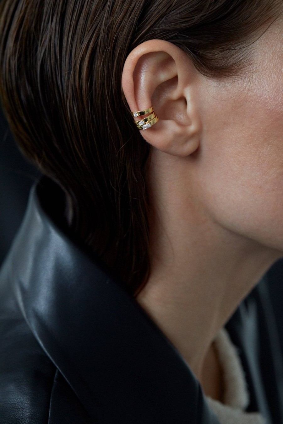 All Earrings Rêver | Emerald Cut Diamond Ear Cuff