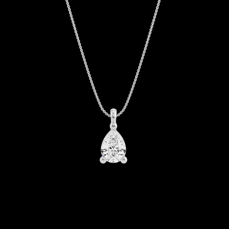 All Necklaces Mimoke | 18K Gold Pear Diamond Drop Pendant Necklace