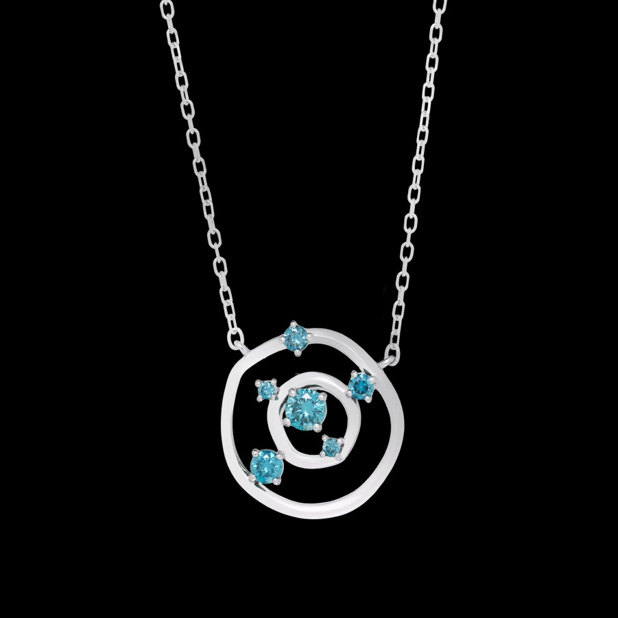 All Necklaces Hikari | Lab-Grown Blue Diamond Pendant Necklace