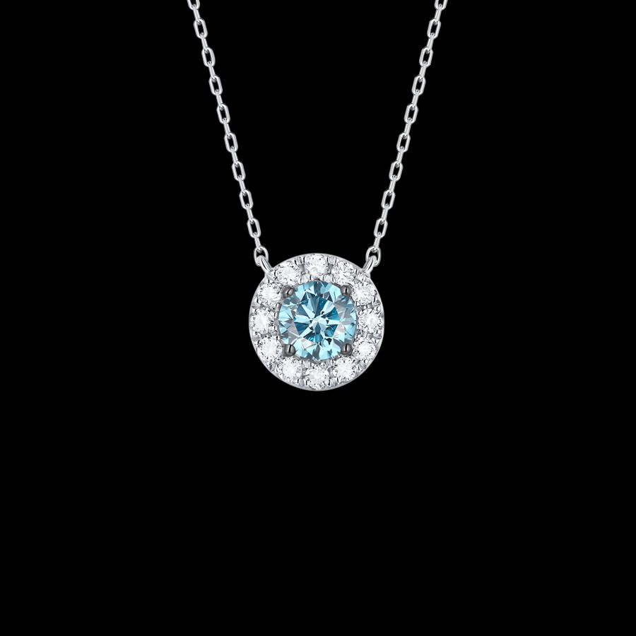 All Necklaces Smiling Rocks | Lab-Grown Blue Diamond Pendant Necklace