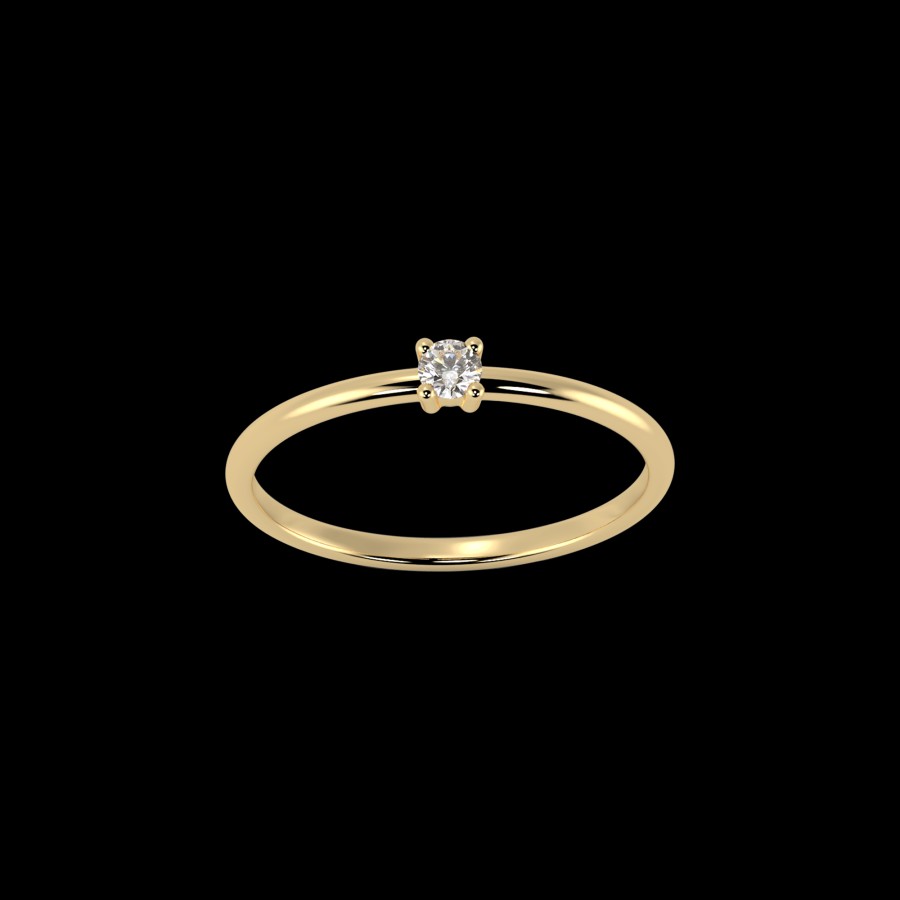 All Rings Rêver | 18K Recycled Gold Mini Solitaire Diamond Ring