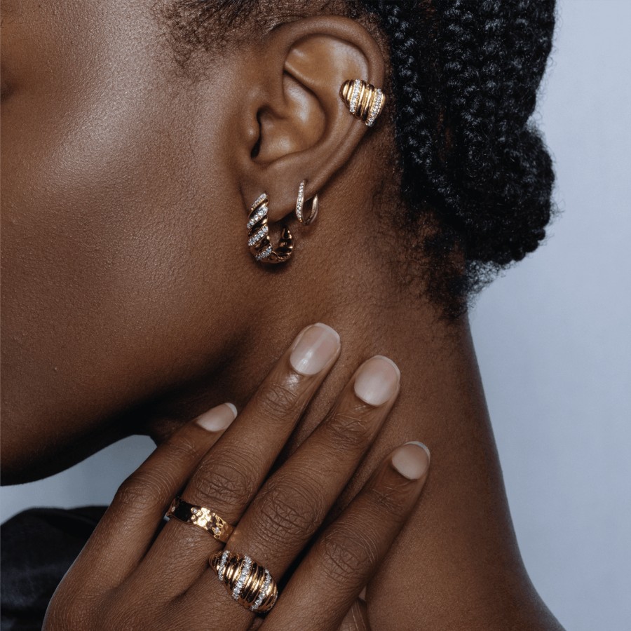 All Earrings Alondra | 18K Recycled Gold Vermeil Palm Twist Wide Hoop Earrings