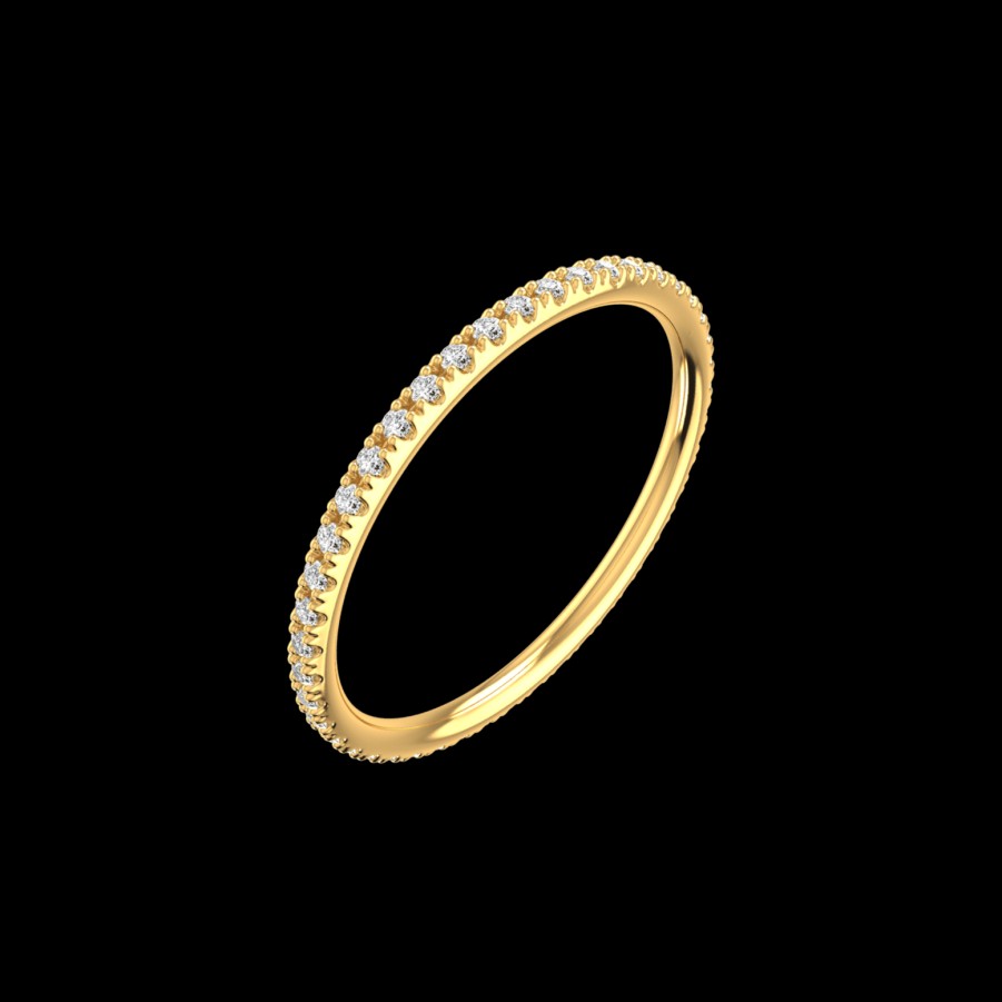 All Rings Rêver | 18K Recycled Gold Line Pave Diamond Ring