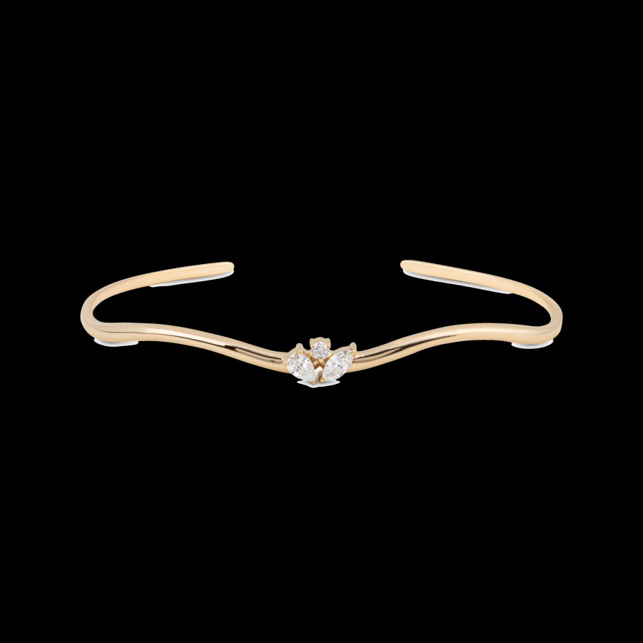 All Bracelets Matilde | 14K Gold Lab-Grown Diamond Onda Cuff Bracelet