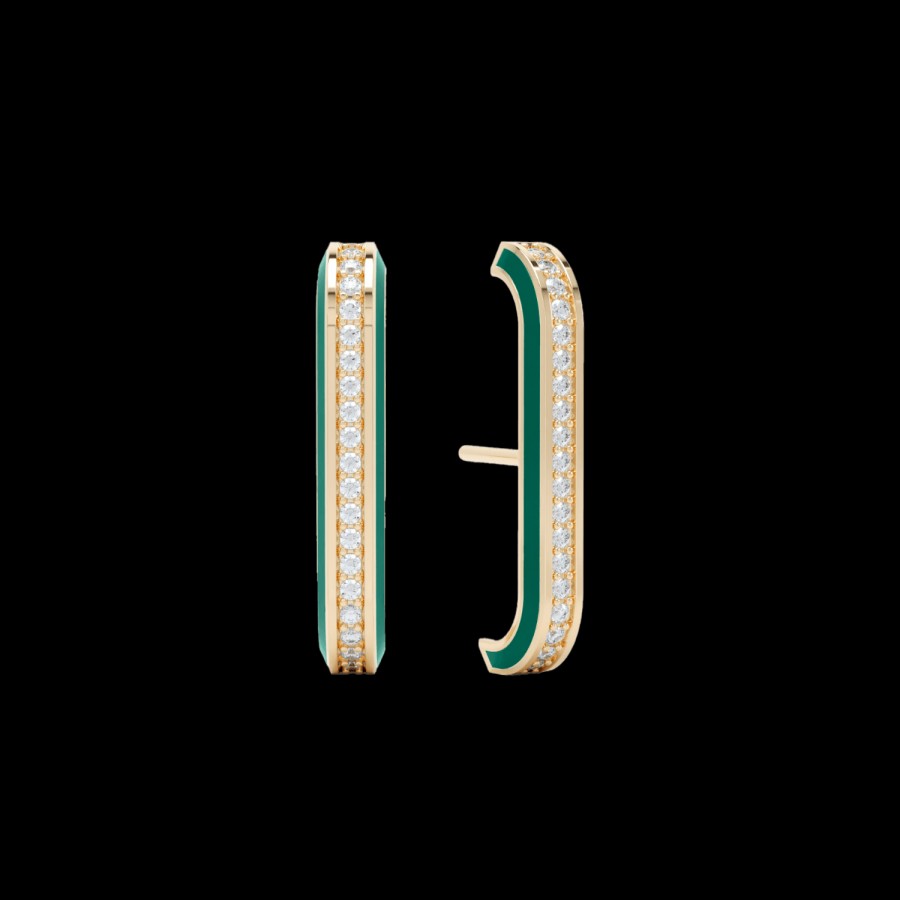 All Earrings Loev | Eternity Green Enamel Ear Cuffs