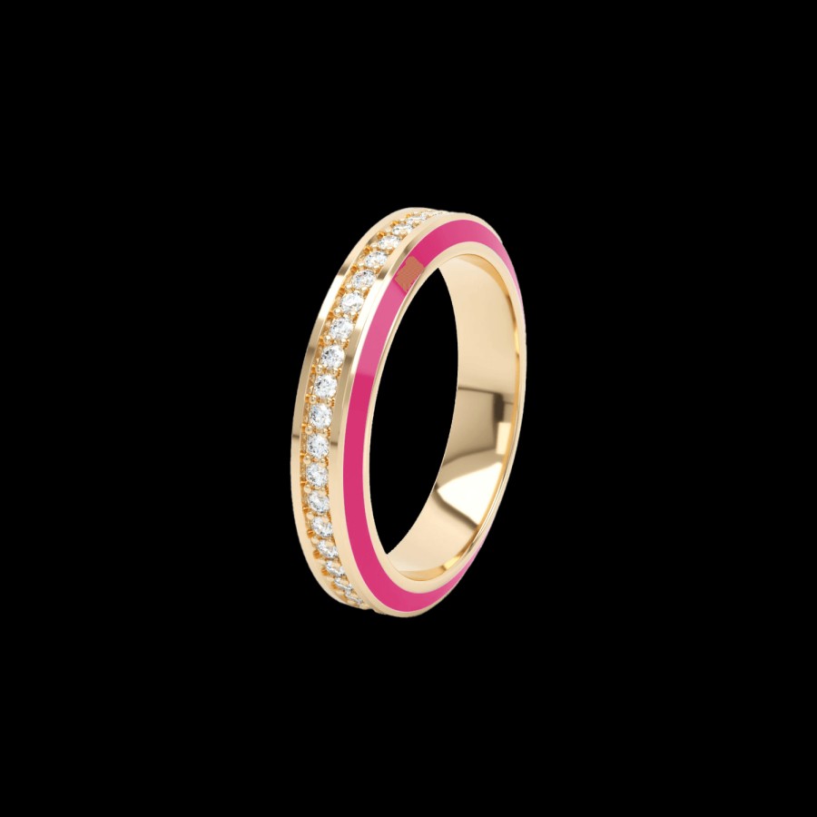 All Rings Loev | Pink Enamel Diamond Eternity Ring