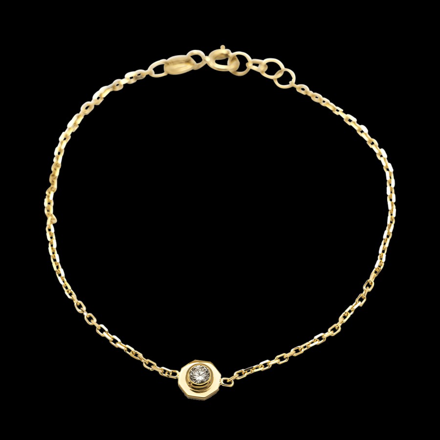 All Bracelets Nue | Octavia 18K Gold Lab-Grown Diamond Solitaire Bracelet