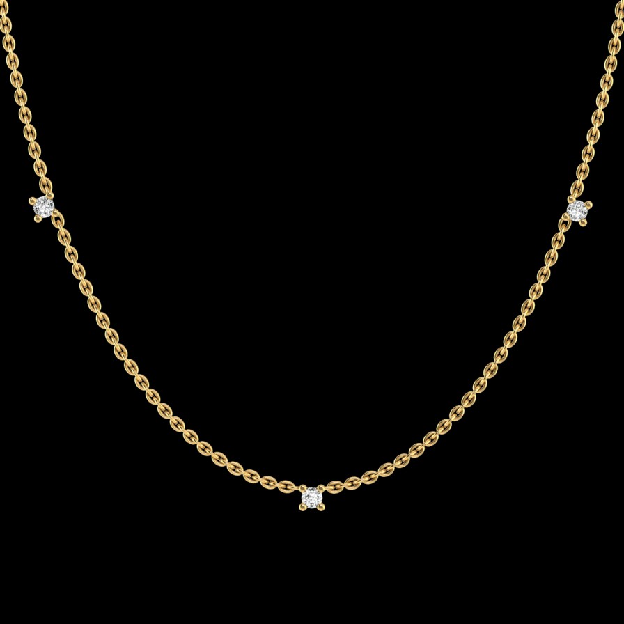 All Necklaces Rêver | 18K Recycled Gold Triplet Diamond Collar Necklace