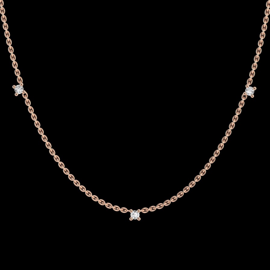 All Necklaces Rêver | 18K Recycled Gold Triplet Diamond Collar Necklace