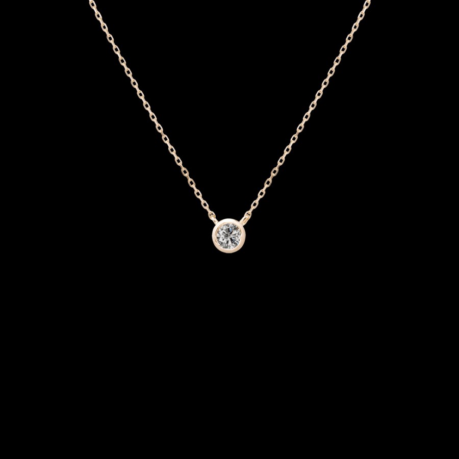 All Necklaces Prmal | Lab-Grown Diamond Bezel Necklace