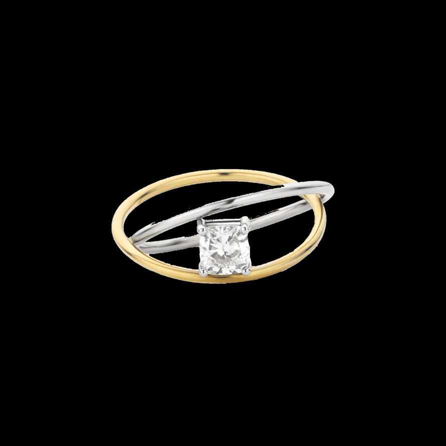 All Rings Nue | Parallax Half Carat Cushion Cut Diamond Ring