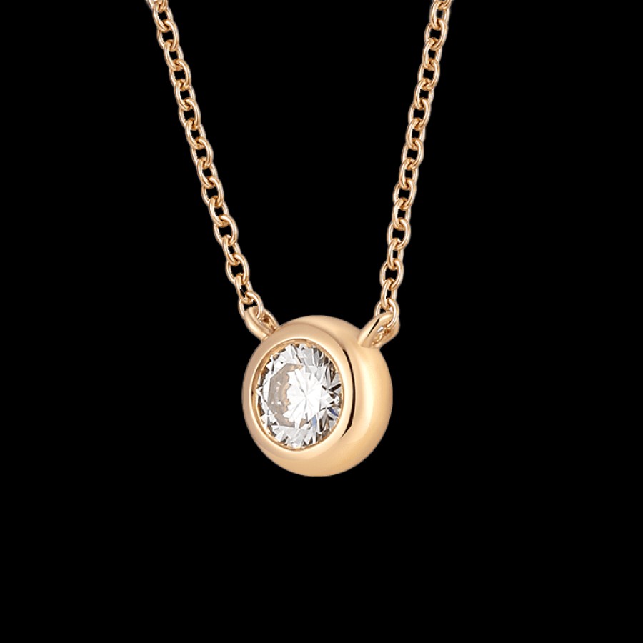 All Necklaces Project V - The Point | Lab-Grown Diamond Solitaire Bezel Necklace