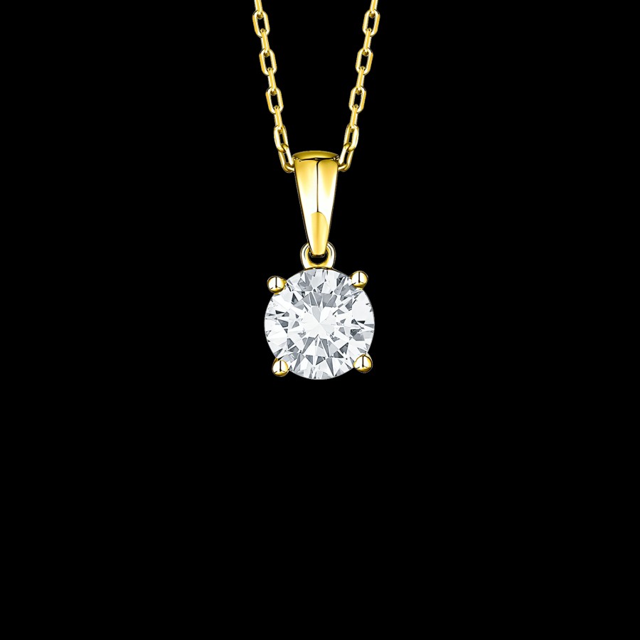 All Necklaces Smiling Rocks | 1 Carat Diamond Solitaire Pendant Necklace