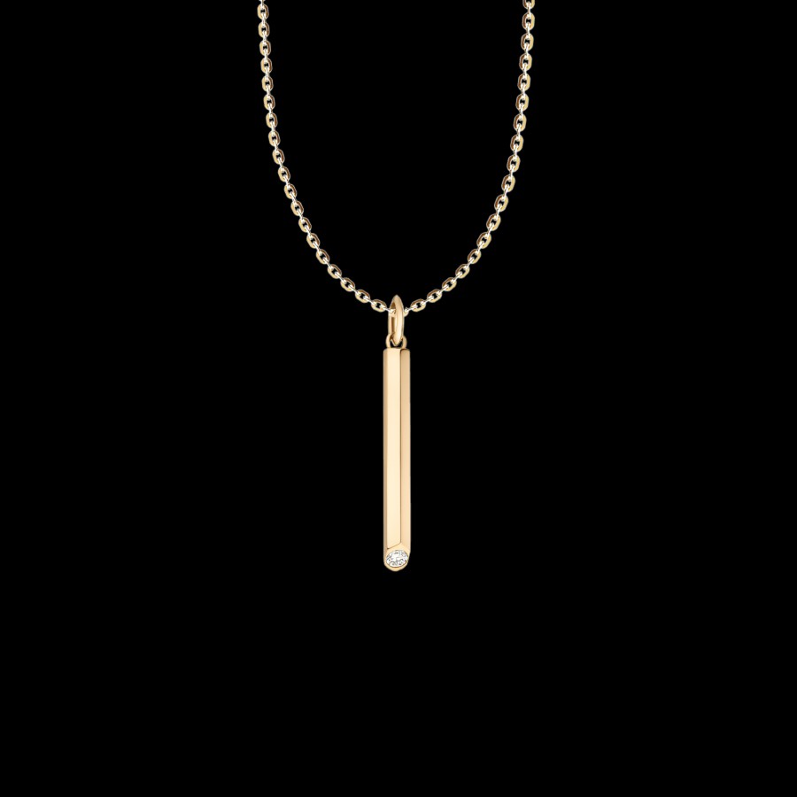 All Necklaces Maren | Sunbeam Gold Bar Pendant Necklace