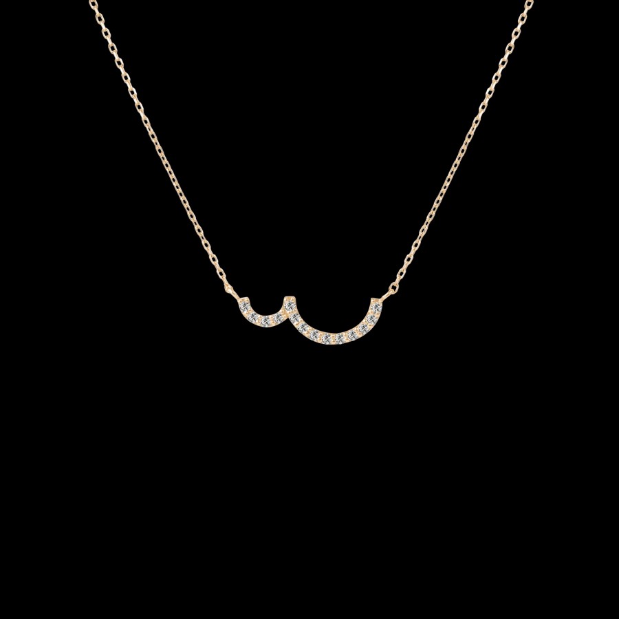 All Necklaces Prmal | Lab-Grown Diamond Pave Double Curve Necklace