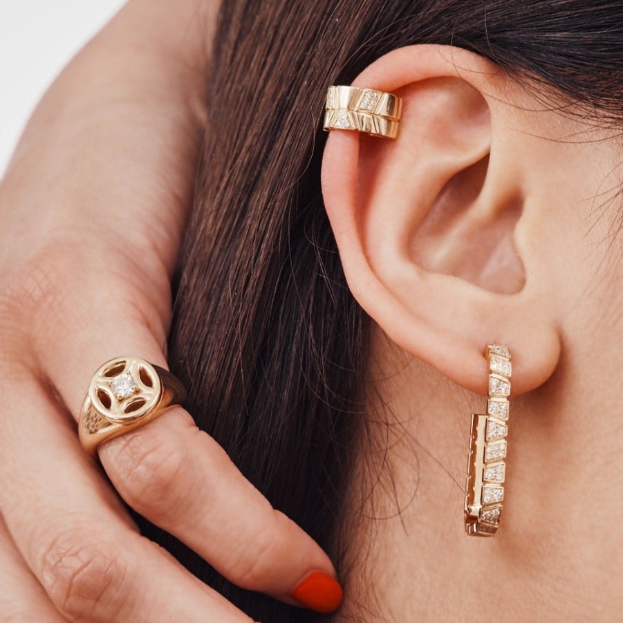 All Earrings Loyal.e Paris | Ride+Love Semi-Pave Alternee Clip Ear Cuff