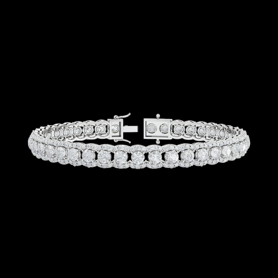 All Bracelets Rockrush | 18K Gold Lab-Grown Diamond Tennis Side Rocks Bracelet (7.8 Ct. Tw.)