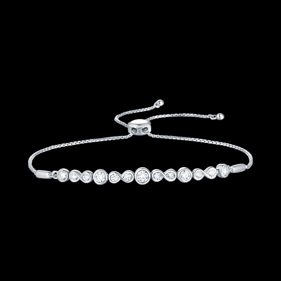 All Bracelets Smiling Rocks | 14K White Gold Lab-Grown Diamond Bolo Bracelet