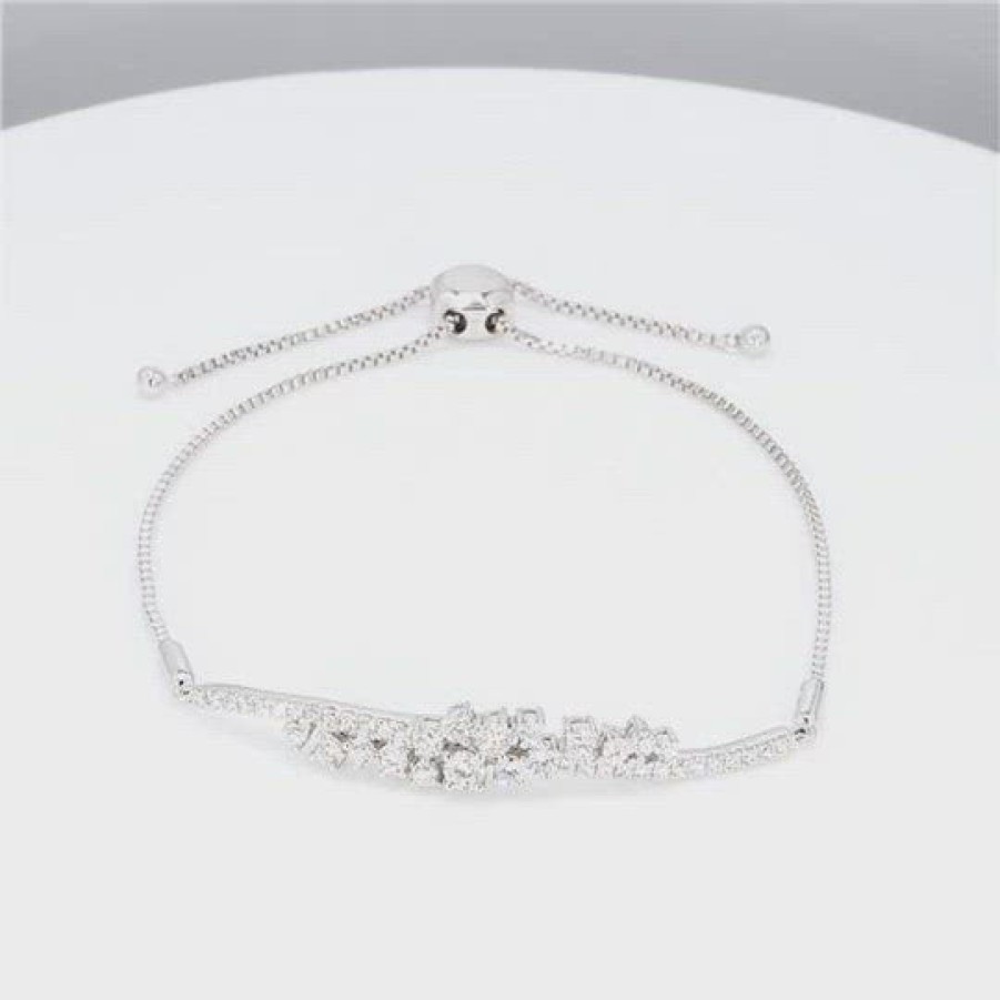 All Bracelets Smiling Rocks | 14K White Gold Lab-Grown Diamond Bolo Bracelet