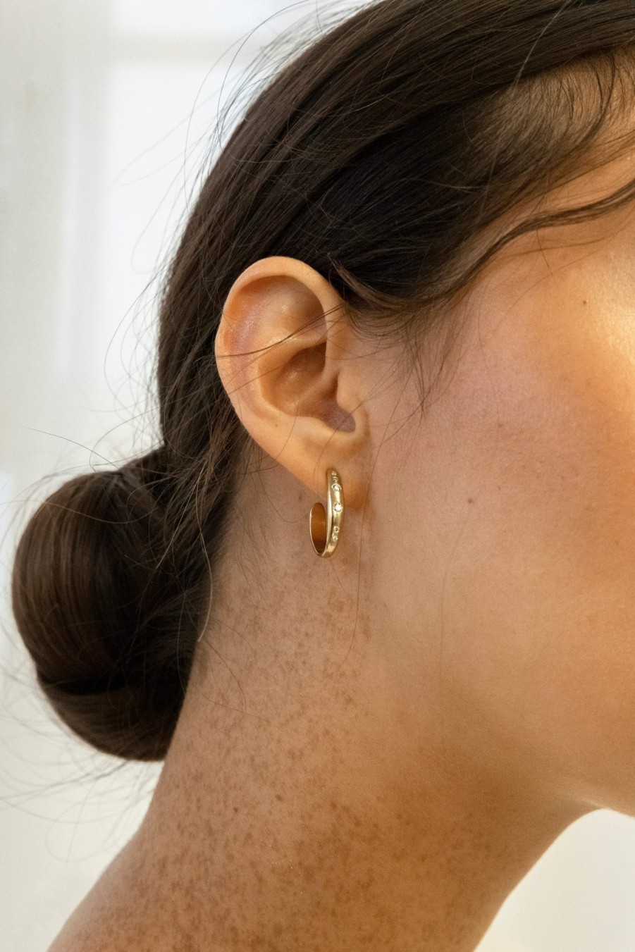 All Earrings Matilde | 14K Gold Lab-Grown Diamond Lua Hoop Earrings