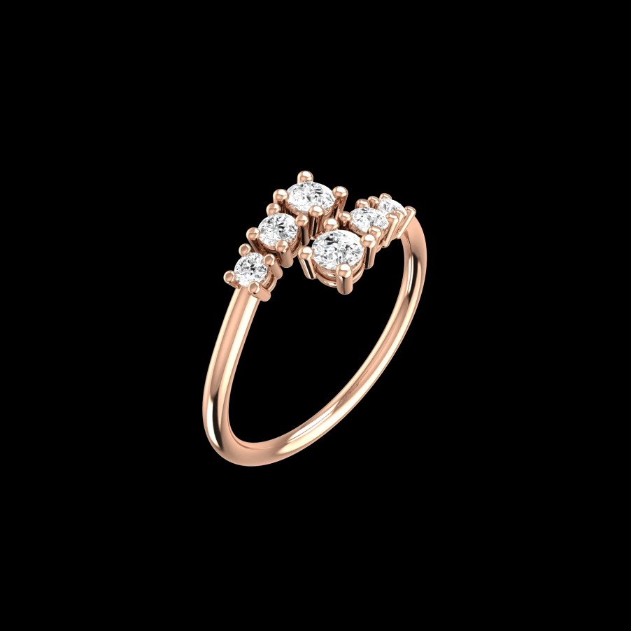 All Rings Rêver | Degrade Lab-Grown Diamond Five Stone Ring