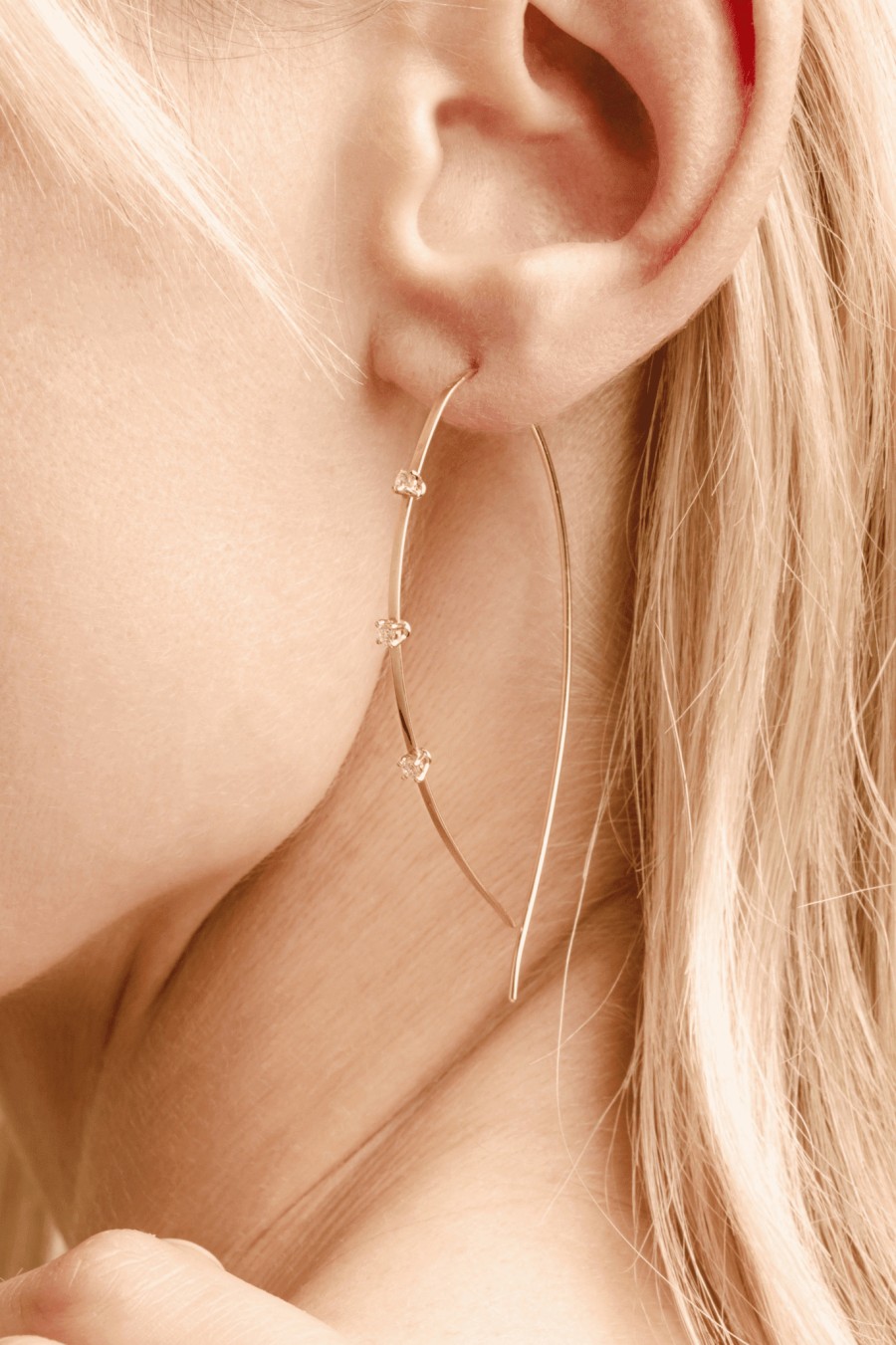 All Earrings Inbilico | Stars Lab-Grown Diamond Hoop Earring