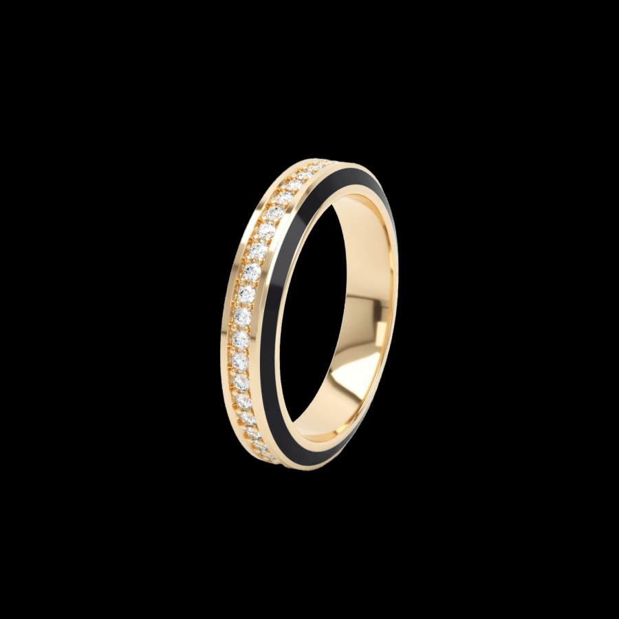 All Rings Loev | Eternity Black Enamel Diamond Ring