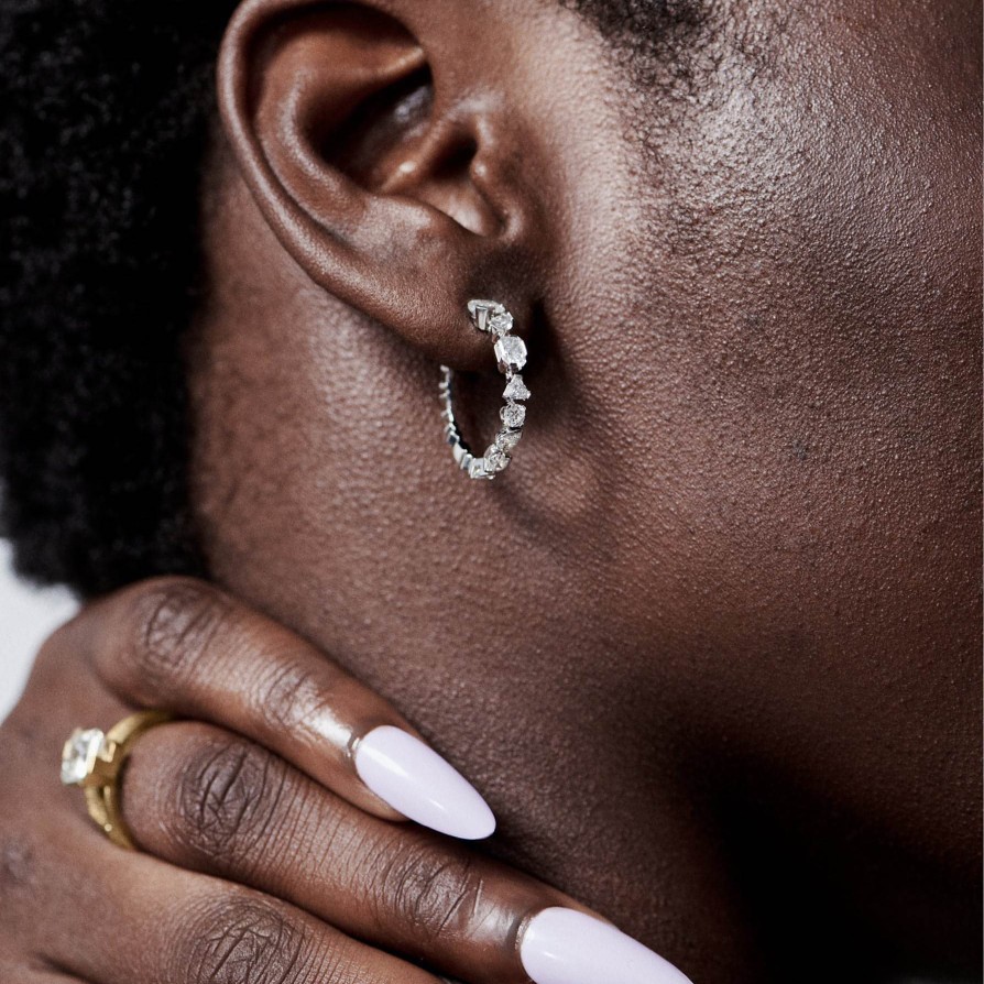 All Earrings Unsaid | Meta Lab-Grown Diamond Mini Hoop Earrings