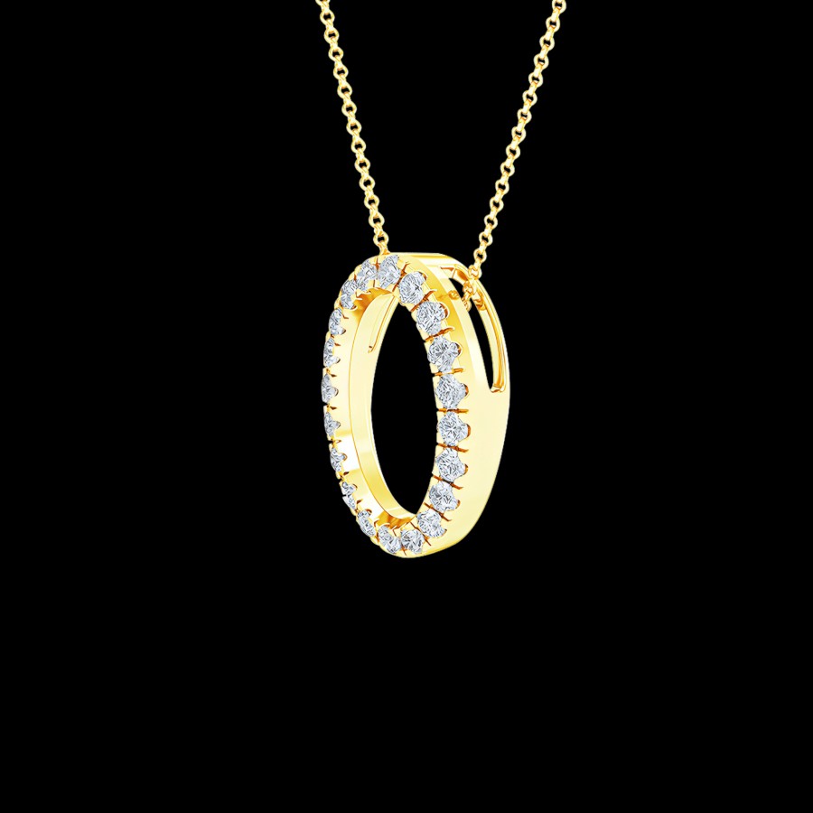 All Necklaces Rockrush | 18K Gold Lab-Grown Oval Diamond Pendant Necklace